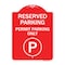 Signmission Reserved Parking-Permit Parking, Red & White Aluminum Architectural Sign, 18" x 24", RW-1824-23143 A-DES-RW-1824-23143 - alternate 1